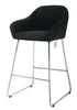 High Quality Design Velvet / Chrome Breakfast Bar Stool Bar Kitchen Chair 95cm