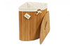 Woodluv Bamboo Corner Laundry Linen Storage Bin Folding Basket - Wht. or Natural