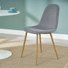 Set of 4 Dining Chairs Fabric Padded Seat Metal Legs Office Kitchen Lounge Chair