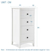 4 Drawers Bedside Table Cabinet Nightstand Wooden Chest of Drawers Bedroom White