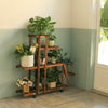 Pine Wooden Multi Tiers Plant Care Flower Stand Multilayer Display Shelf Indoor