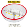 Adjustable Hole Saw Cutter Kit Hole Cutter 1-5/8" to 8" w/PC Dust Shield