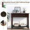 CONSOLE TABLE HALLWAY SIDE DESK W/ 2 DRAWERS SHELF WORKTOP ELEGANT RUSTIC BROWN