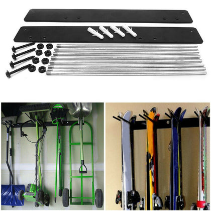 Heavy-Duty Garden Tool Storage Rack Wall Mounted Hook Shovels Rakes Organizer UK