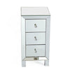 Mirrored Glass Bedside Table cabinet 3 Drawers and Crystal Handles Bedroom Furni