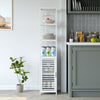 Bathroom Tall Cabinet 3-Tier Bamboo Shelves Storage Uint Cupboard Shelving