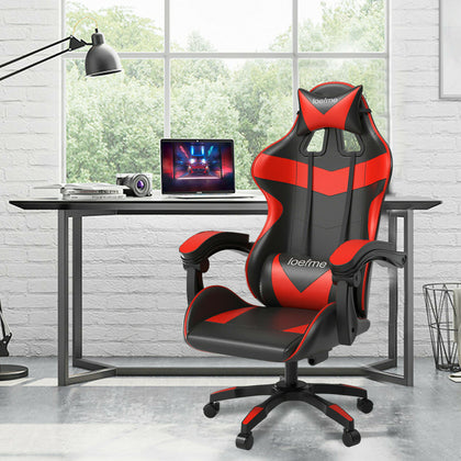 Red Adjustable Executive Racing Gaming Computer Office Chair Swivel Recliner UK