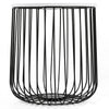 Retro Metal Wire Round Wood Storage Coffee Side Table Basket Home Furniture