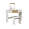 Flip-up Mirror Jewelry Storage Dressing Table Desk Stool Set Bedroom Furniture