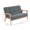 Modern Linen Fabric Upholstery Seat Sofa Tufted 2/3-Seat Couch Wood Legs