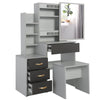 Dressing Table With Drawers Mirror Stool Set Makeup Desk Vanity Table Bedroom