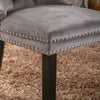 Set of 2 Velvet Dining Chairs High Back Wooden Legs for Home Dining Room Kitchen