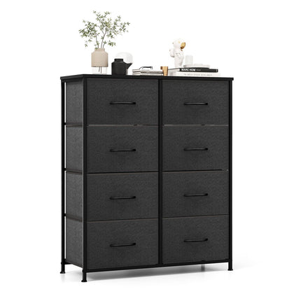 8 Drawers Dresser Tower Organizer Fabric Storage Chest of Drawers Metal Frame