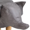 Grey Elephant Animal Stool Footstool Faux Leather Ottomans Kids Toy Gift Lovely