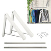 2PCS Folding Wall Hanger Laundry Rack Stainless Portable Clothes Storage
