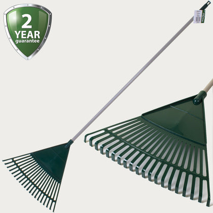 20 Tooth Plastic Lawn Rake Garden Outdoor Grass Cuttings Leaves Gardening Tools
