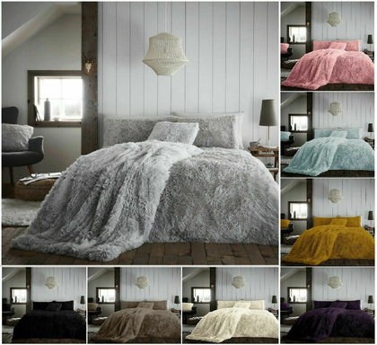 Luxury Hug & Snug Duvet Cover Set Super Soft Cozy Fluffy Fur Fleece Bedding Sets