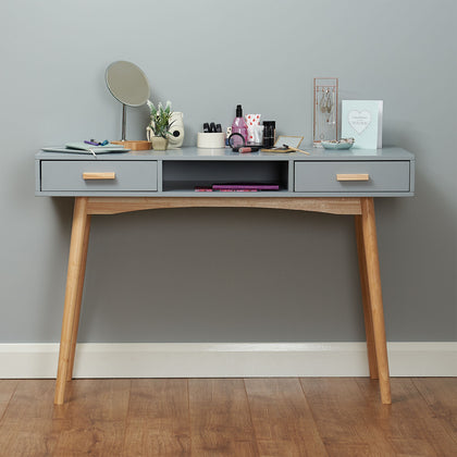 Grey Scandinavian Modern Bedroom Dressing Table Makeup Vanity/Home Office Desk