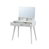 Modern 2 Drawers Dressing Table w/Rectangle Mirror Makeup Dresser Desk White UK