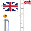 25FT Aluminium Sectional Flagpole Kit Outdoor Garden Telescopic Flag Pole + Flag