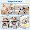 Folding Baby High Chair Adjustable Convertible High Chair W/ Reclining Backrest