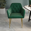 Velvet Dining Chair Armchair Padded Seat Gold Metal Legs Kitchen Home Restaurant