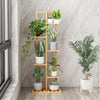 Bamboo Plant Stand Multiple Flower Pot Holder Shelf Floorstanding Space Saving