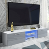 Modern TV Unit Cabinet Stand Matt Body & High Gloss Doors LED Light Livingroom