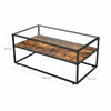 Industrial Style Coffee Table Vintage Living Room Furniture Steel Frame 1 Shelf