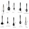 10Pcs Kitchen Silicone Cooking Utensils Set Non-stick Spatula Turner Black UK