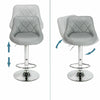 2X Bar Stools Leather Swivel Gas Lift Breakfast Bar Rest Chairs Kitchen Grey