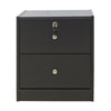 Bedside Cabinet 2 Drawers with Key LOCK Nightstand Table Storage Cabinet Unit