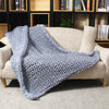 4 Size Chunky Knitted Thick Blanket andmade Warm Yarn Bulky Throw Bed Sofa