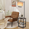 Floor Lamp with Table 3-Tier Bed Sofa Side Table Storage Shelves Reading Lamp