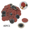 40x 2'' 50mm Sanding Discs Pad 24/60/80/120 Grit Abrasive Roll Lock UK