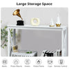 Vintage Console Table X-design Wooden Hall Desk Side End Table W/ Shelf White