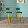 2x Velvet Bar Stools Bar Chairs Breakfast Dining Stools Home Office Kitchen Bar
