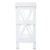 White Bedside Table Wooden Nightstand Lamp Table with 2 Shelves Sofa Side Table