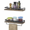 Set of 2 Wooden Floating Wall Shelves Corner Shelf Storage Wood Display Unit UK