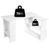 White L-Shaped Computer Desk Corner PC Table w/ Shelves Workstation Home Office