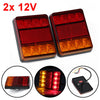 2pc 12v 8led Carvan Van Truck Lorry Trailer Rear Tail Stop Lights Indicator Lamp