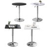 Bar Table Side Breakfast Table Adjustable Chrome 360 Swivel Bistro Black/White