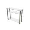 Modern 3 Tier Glass Console Table With Chrome Legs Hall Table Home Living Room