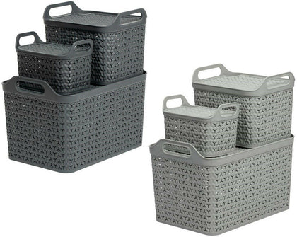 Small Large Plastic Storage Box with Lid Home Kitchen Office Container Basket