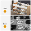 Wooden Ottoman Shoes Storage Rack Bench Padded Grey Seat Cabinet Cupboard Stand