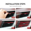 10x Auto Car Accessories Air Conditioner Outlet Decoration Strip Universal RED
