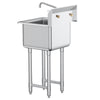 Commercial Utility & Prep Sink 1 Compartment Stainless Steel Backsplash