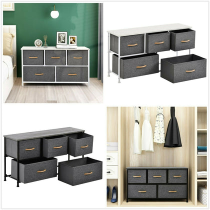 Fabric Cabinet Storage Unit Chest of Drawers Metal Frame Organiser Bedside Table