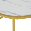 2pcs Marble Vein Round Coffee Tables Set Sofa Side Nested End Tables Living Room