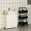 Mobile Kitchen Trolley Cart Rolling 3 Tier Storage Rack Metal Frame Stand Wheels